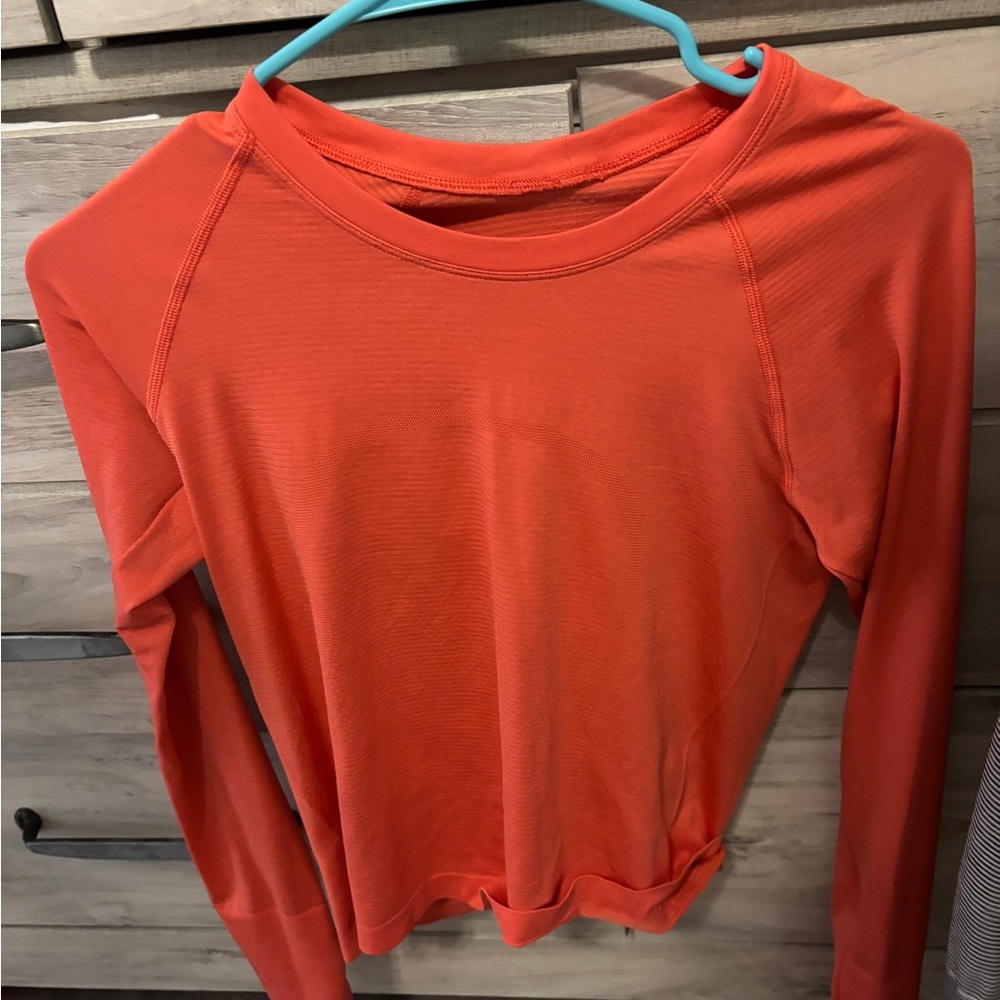 lululemon athletica Vibrant Coral Long Sleeve Top